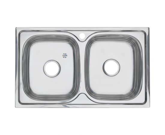 Мойка MELANA 8148S 0,6/180 2-я чаша, врезная, прямоугольная с сифоном 040 t 8 – изображение 3