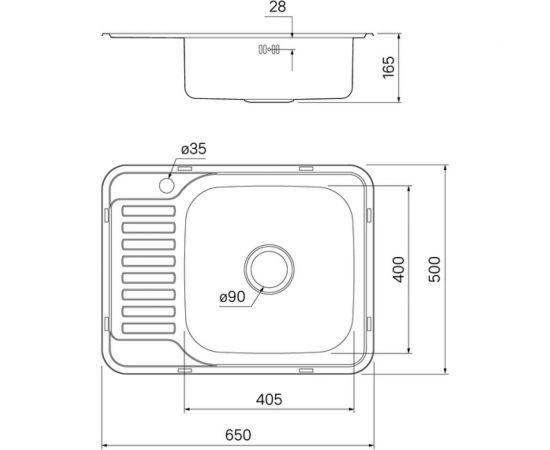 Мойка IDDIS Basic нержавеющая сталь, полированная, чаша справа, 650х500 мм BAS65PRi77 – изображение 4