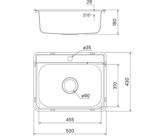 Мойка IDDIS Basic нержавеющая сталь, полированная, 530х430 мм BAS53P0i77 – изображение 4