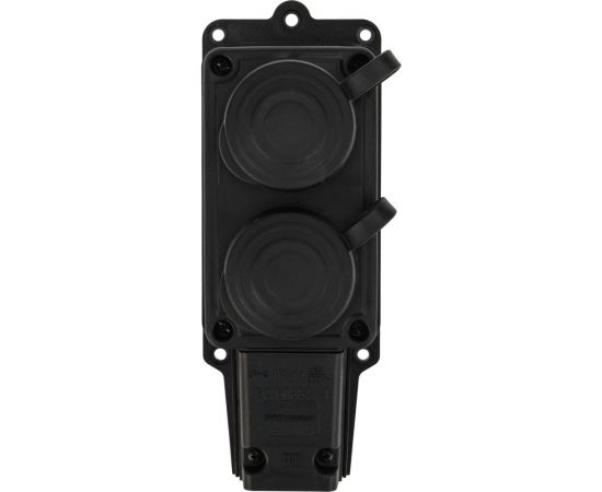 Двухместная штепсельная розетка PROCONNECT влагозащищенная 2P+PE 230V, 16 А, IP44 каучук 111-112-4 – изображение 5