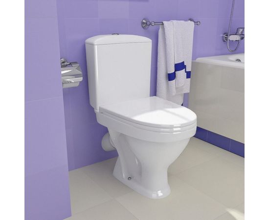 Унитаз-компакт Santeri Вест белый, нижний подвод, косой выпуск 1/реж 1.P201.8.S00.00B.F 023-1633 – изображение 5