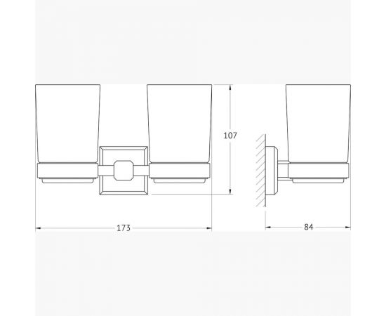 Держатель с двумя стаканами Artwelle Hagel матовое стекло хром 9928A – изображение 5