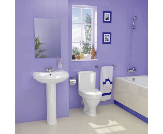 Унитаз-компакт Santeri Вест белый, нижний подвод, косой выпуск 1/реж 1.P201.8.S00.00B.F 023-1633 – изображение 6