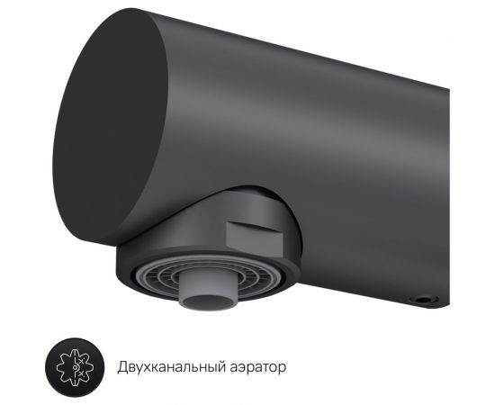 Смеситель для кухни AM.PM Like с каналом для питьевой воды, L-излив, черный матовый F8005722 – изображение 8