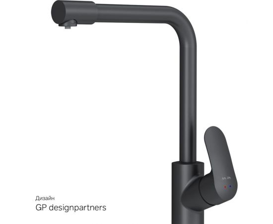 Смеситель для кухни AM.PM Like с каналом для питьевой воды, L-излив, черный матовый F8005722 – изображение 9