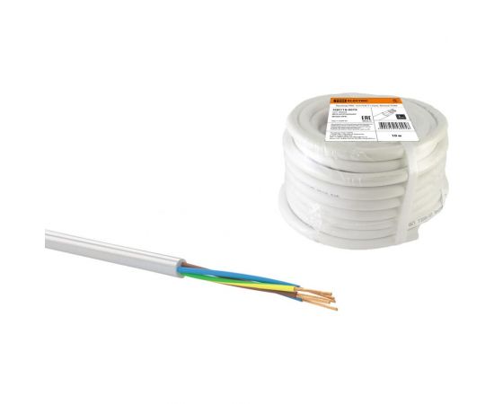 Провод TDM ПВС 5х4 ГОСТ 10м, белый SQ0118-0079 