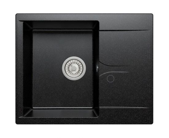 Кухонная мраморная мойка Polygran Gals-620 черный №16 