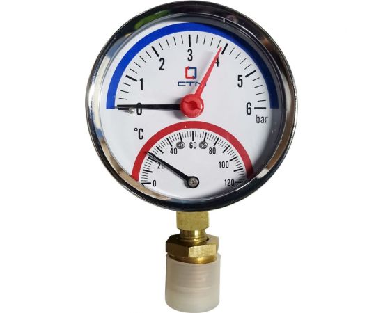 Термо-манометр радиального подключения 1/4" до 6 бар СТМ CTM14R06 