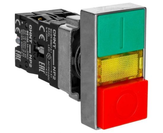 Двойная кнопка CHINT NP2-EW8465 1НО+1НЗ AC/DC 220/230В(LED) IP40 574745 