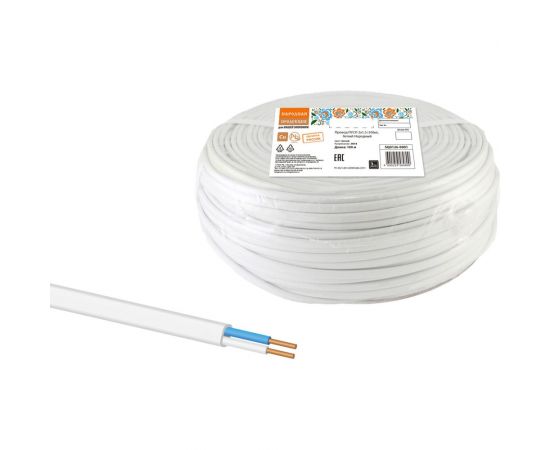 Провод TDM ПУСП 2х1,5 100м, белый Народный SQ0126-0001 