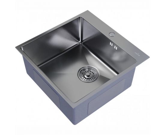 Настольная мойка MIXLINE PRO 50x50, 3 мм, выпуск 3 1/2, 20 см, с сифоном, сатин 547229 