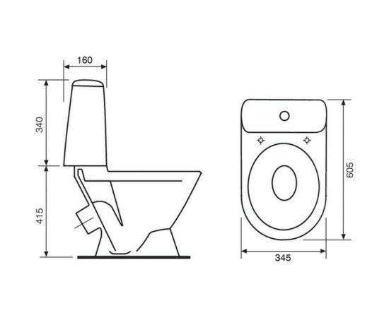 Унитаз-компакт Sanita Лада Эконом косой выпуск, 1 режим, сиденье ПП 412953 – изображение 2