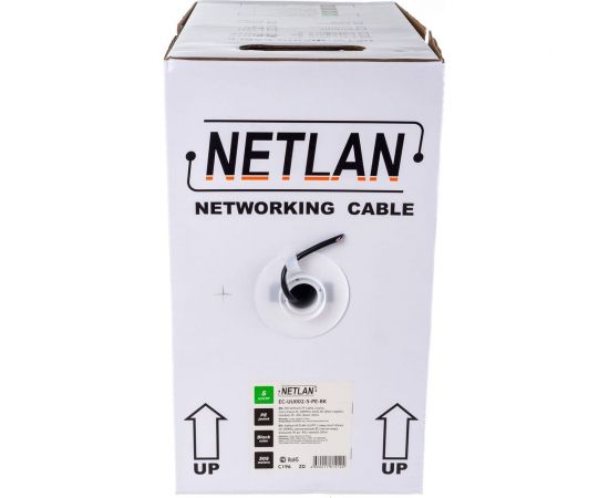 Кабель NETLAN U/UTP 2 пары, категория 5, внешний, PE до -40C, черный, 305м EC-UU002-5-PE-BK – изображение 2