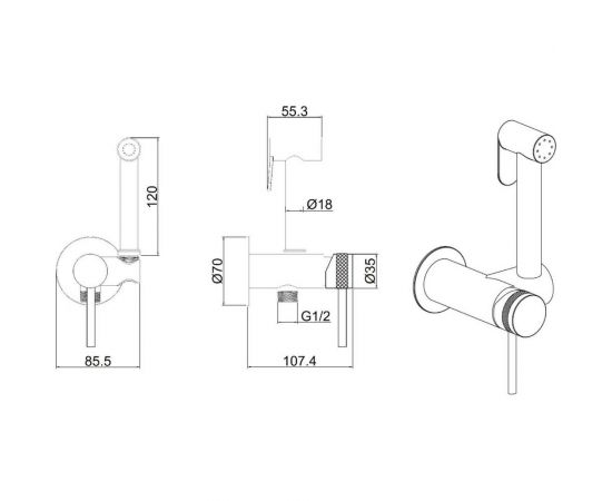 Смеситель с гигиеническим душем ALLEN BRAU Priority 2.0 5.31029-31 черный матовый 00280701 – изображение 3