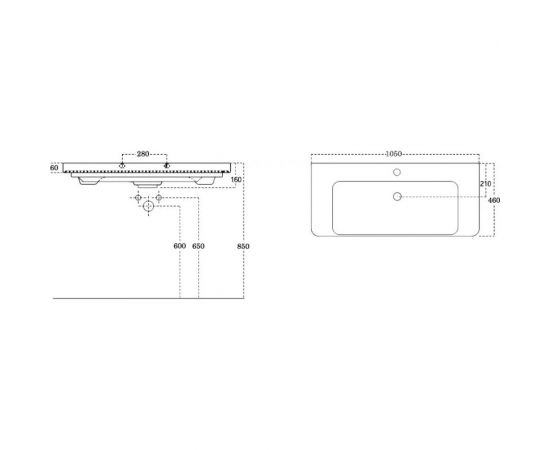 Раковина-столешница Sanovit Luxury 105 см 11105-KL 00182313 – изображение 3