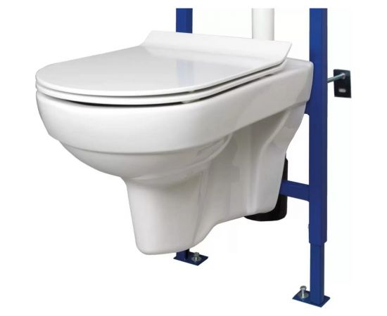 Комплект Cersanit унитаз CITY CO DPL EO slim инсталляци LINK PRO, кнопка ESTETICA пластик белый, с рамкой хром 64277 – изображение 4