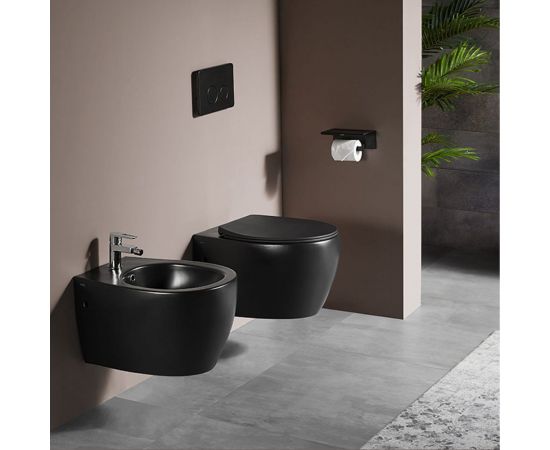 Подвесной унитаз CREO AVIGNON черный матовый COMBO-AV1100MB/AV1001TMB – изображение 6