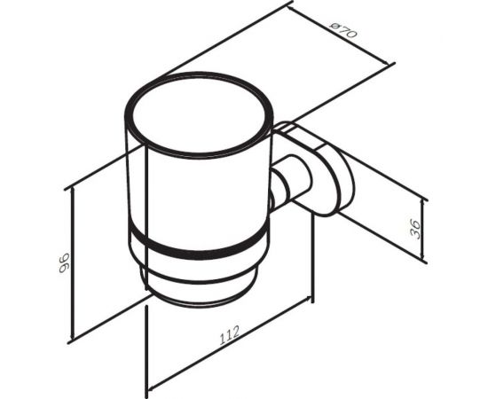 Стеклянный стакан с настенным держателем, хром AM.PM A7434300 – изображение 6