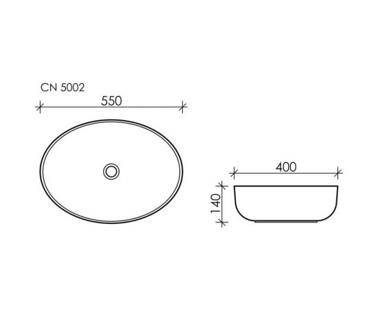 Накладной умывальник чаша Ceramica Nova Element овальная 550х400х140 мм CN5002 – изображение 6