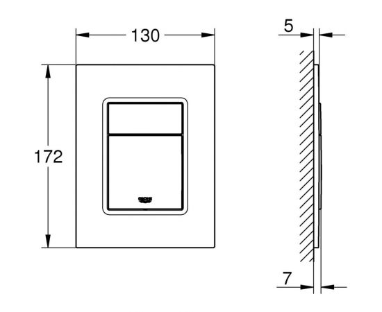 Накладная панель смыва для унитаза GROHE Skate Cosmopolitan размер S 37535000 – изображение 6