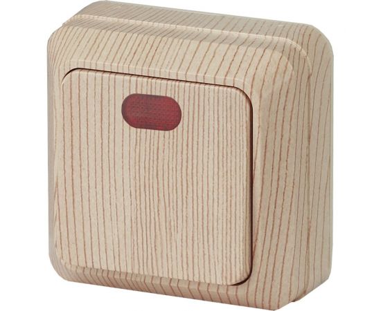 Выключатель с подсветкой Intro 210211 10А, 250В, IP20, ОУ, Quadro, сосна Б0027636 