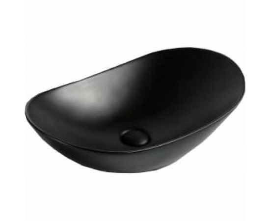 Керамическая накладная раковина BelBagno чёрная матовая BB1404-H301 