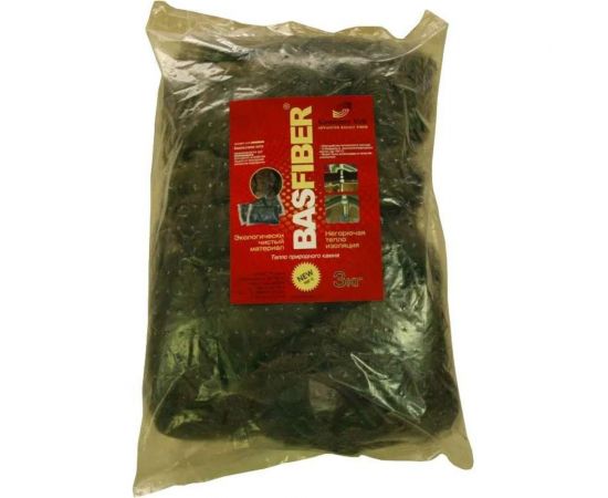 Базальтовая огнеупорная вата BASFIBER 700С, для печей, дымохода бани, 3 кг Вата Basfiber 