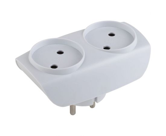 Тройник ЭРА SP-2-W 2гн, без заземления белый C0045520 