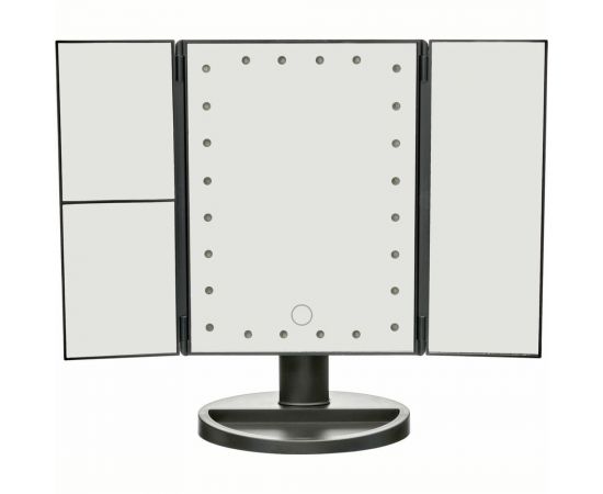 Настольное 3d зеркало с подсветкой и с увеличением BRADEX для макияжа, раскладное, 24 led лампы KZ 1267 
