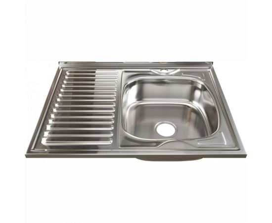 Мойка mixline 60х80х16 см, 0.6, правый выпуск 3 1/2, с сифоном 528017 