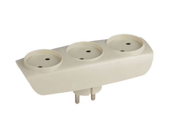 Тройник без заземления, 3 гнезда, слоновая кость ЭРА SP-3-I Б0017018 