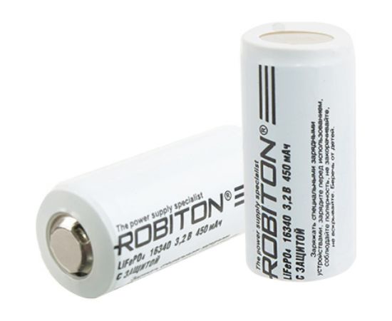 Аккумулятор Robiton LiFe16340-450p 450мАч с защитой PK1 17669 