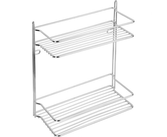 Полка для ванной комнаты и кухни Fora Atemia прямая, двойная KOR-2001 