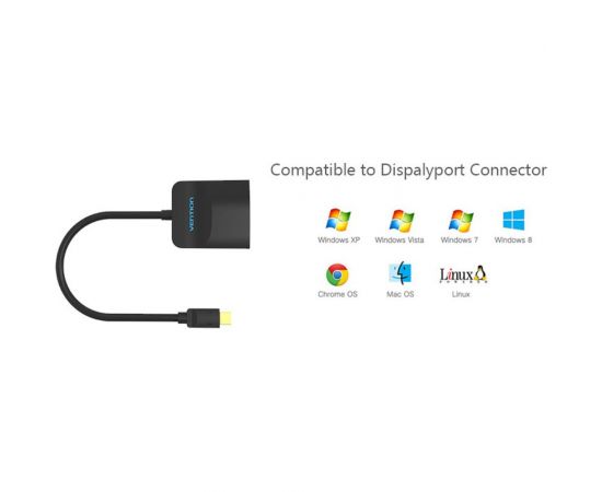Адаптер-переходник Vention mini DisplayPort 20M; HDMI F, чёрный HBCBB – изображение 3