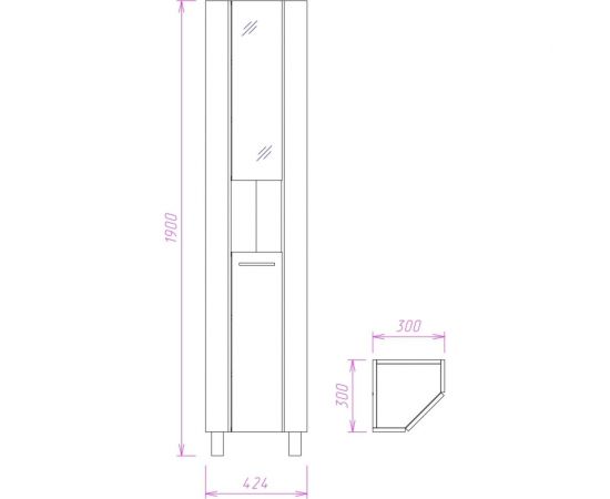 Пенал Onika угловой ДЮНА правый 30.15 403036 – изображение 3