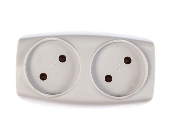 Тройник ЭРА SP-2-W 2гн, без заземления белый C0045520 – изображение 3