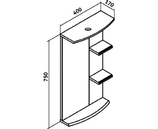 Зеркало для ванной RUNO Азов 40 00000000934 – изображение 3