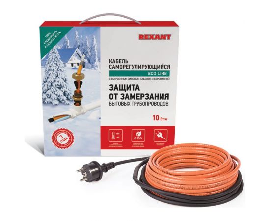 Комплект нагревательного саморегулирующегося кабеля REXANT пищевой 10HTM2-CT 51-0605 – изображение 8