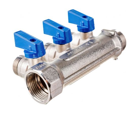 Коллектор СТМ 3 выхода, шаровой кран, наружная резьба, 3/4х1/2 C3MB3412 