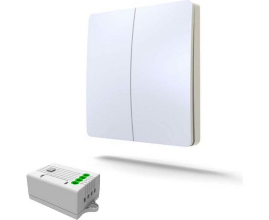 Дистанционный 2клавишный выключатель GRITT Space белый комплект: 1 выключатель IP67, 2 радиореле 1000Вт 13105 