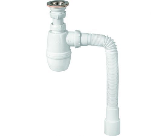 Сифон для раковины Wirquin Минор с выпуском и гибким соединением 30987140 
