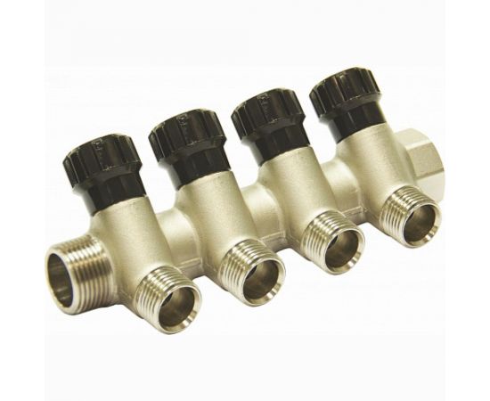 Коллектор СТМ 4 выхода, вентиль, наружная резьба, 3/4х1/2 C4MV3412N 