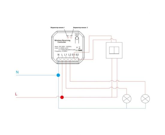 Умное реле GRITT Core 2.0 в подрозетник 2 линии 433 + WiFi 32102 – изображение 4