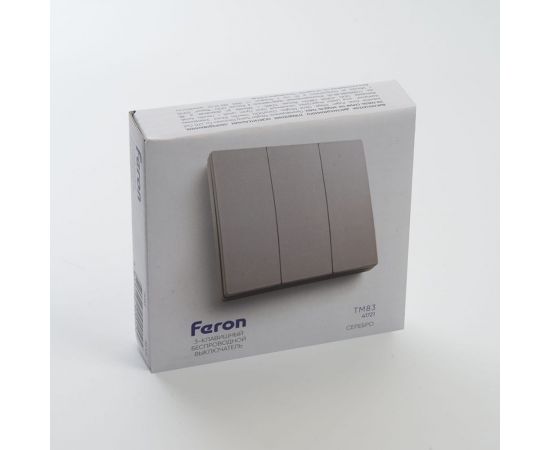 Трехклавишный беспроводной выключатель FERON TM83 230V, 500W, серебро 41721 – изображение 9