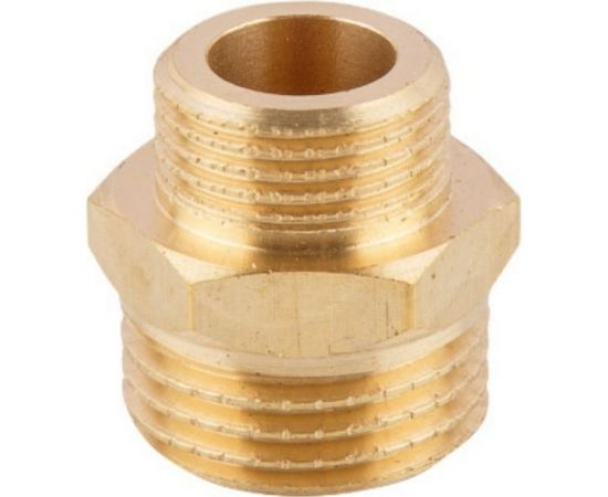 Латунный ниппель AV Engineering редукционный наружная-наружная 1/2x3/8 AVE303008 