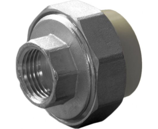 Разъемная муфта ПОЛИТЭК с внутр.рез. 25x1/2 PPR, серый 9801002512с 