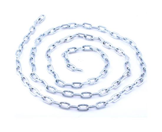 Цепь Стройбат DIN 766, короткое звено, 4 мм, белый цинк, 3 м 261690 – изображение 2
