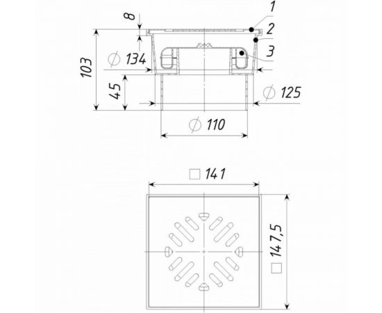 Трап Татполимер ТП-104.110-150VSDs ПП 110 вертикальный выпуск 12326 – изображение 5