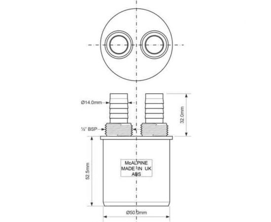 Адаптер для подключения слива McAlpine с 2-я отводами выходом 50 WFH-CON50 – изображение 6