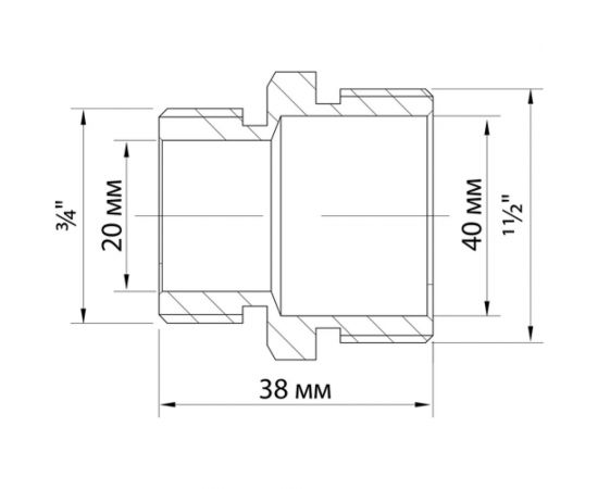 Переходной ниппель VRT 1 1/2""-3/4"", наружная/наружная 503067 – изображение 9